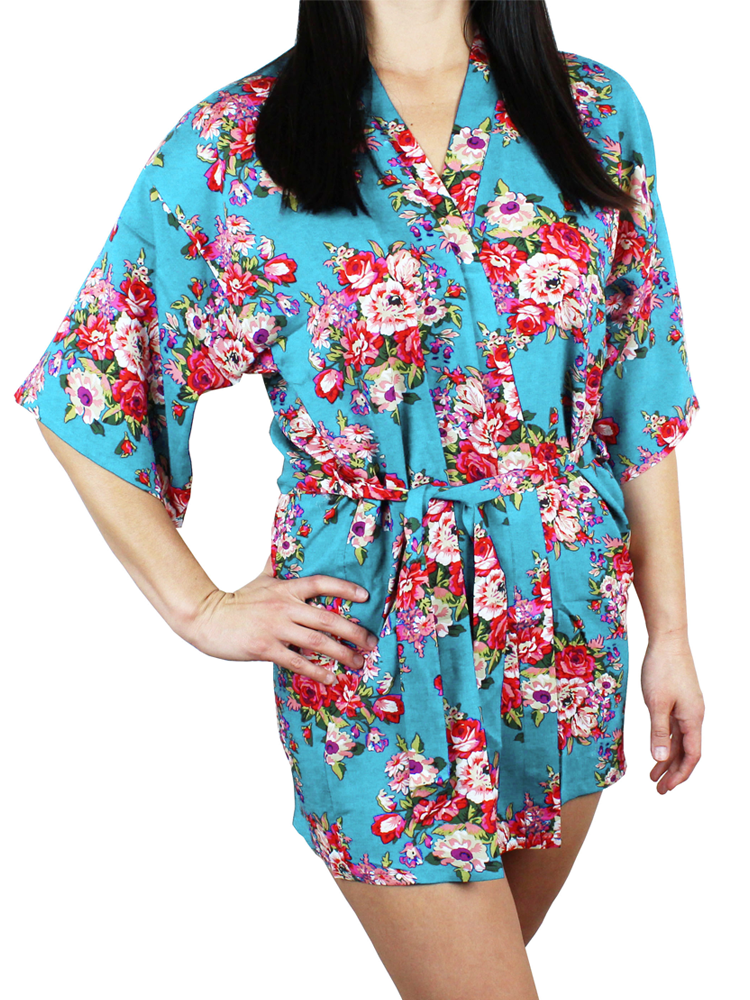 Women's Cotton Floral Robe Short