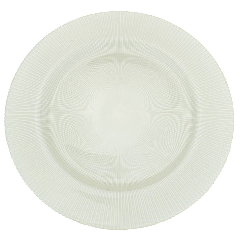 Glass Metallic Etched Design Charger Plate - Set of 4