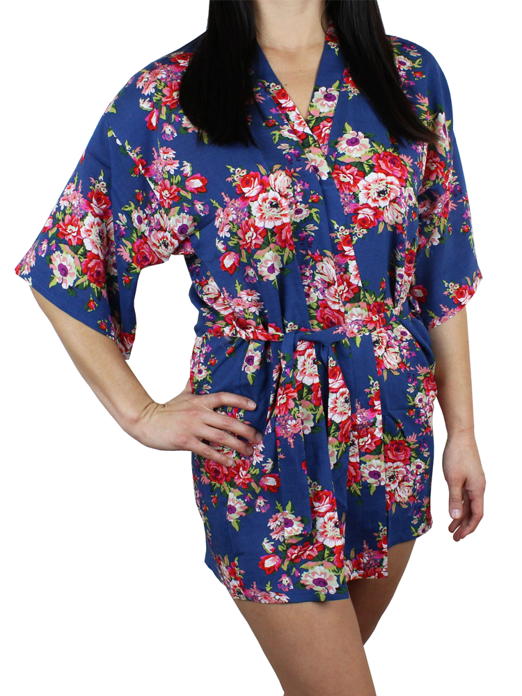 Women's Cotton Floral Robe Short