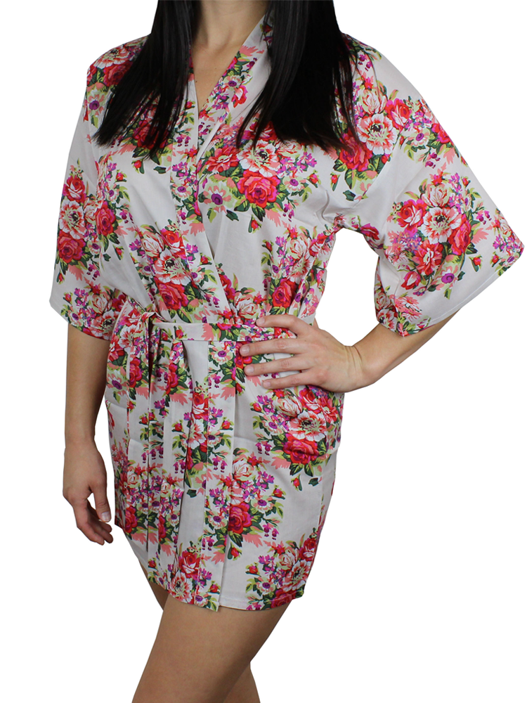 Women's Cotton Floral Robe Short
