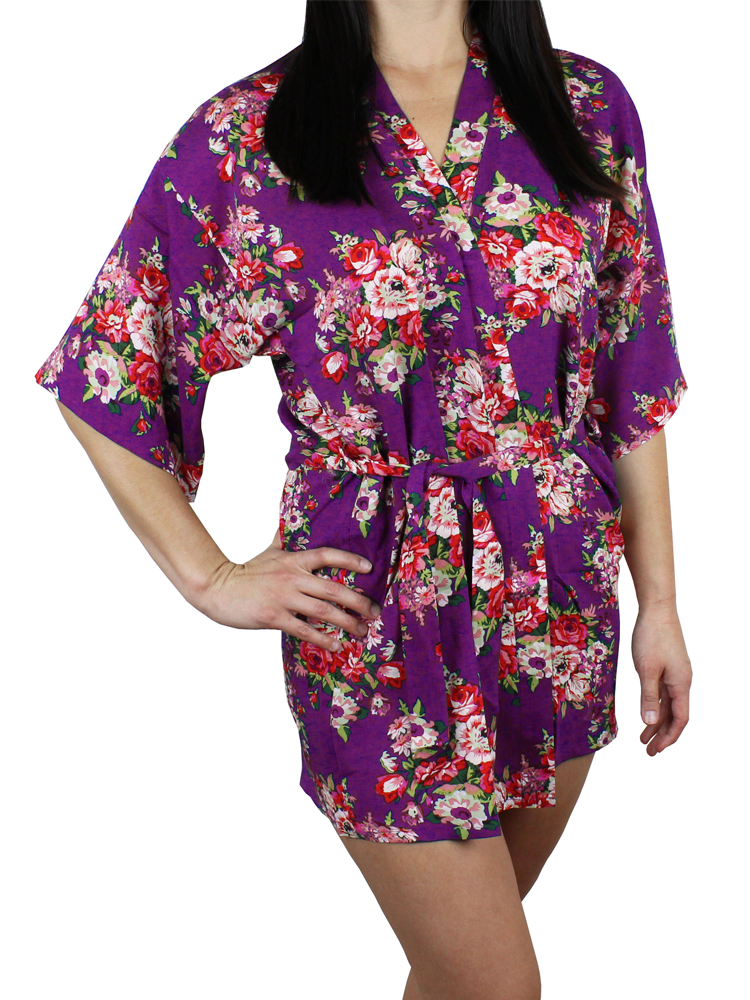 Women's Cotton Floral Robe Short