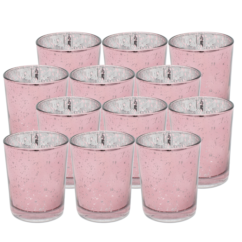 Mercury Glass Votive Tealight Candle Holders - Set of 12