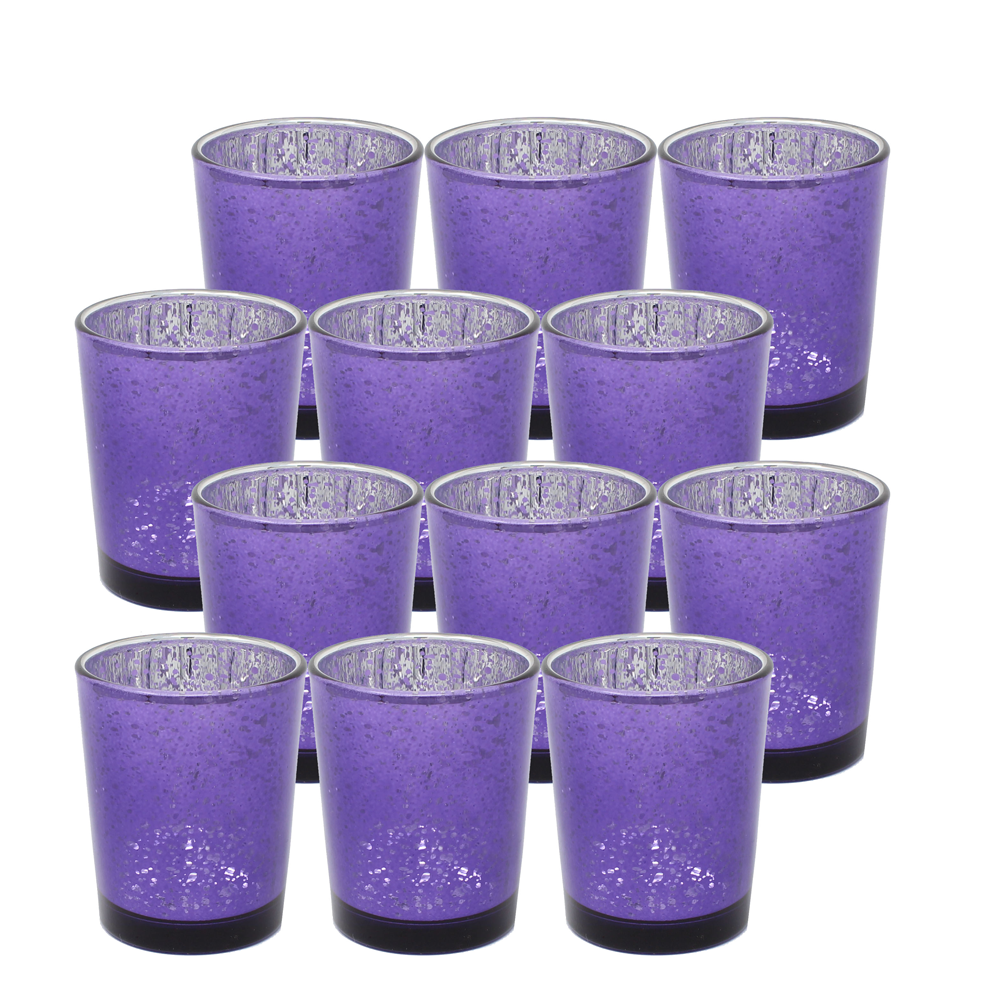 Mercury Glass Votive Tealight Candle Holders - Set of 12
