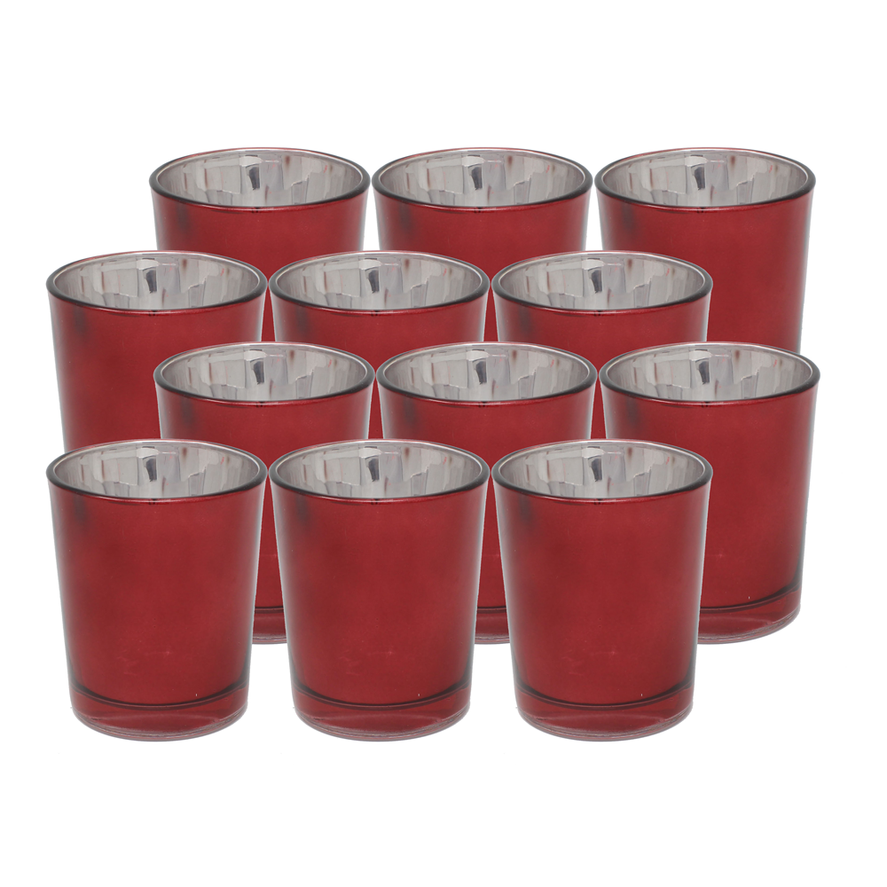 Ms Lovely Metallic Glass Votive Tealight Candle Holders - Set of 12
