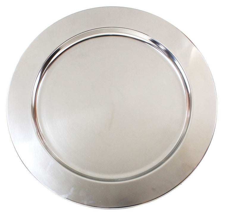 Stainless Steel Metal Charger Plates - Set of 4 -13 Inch