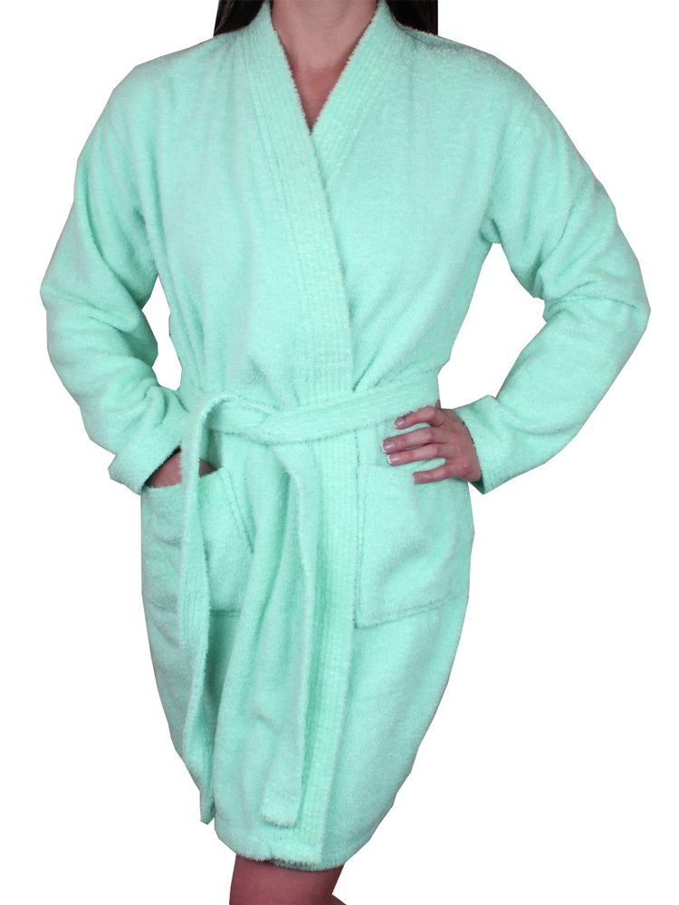 Women's Short Terry Cloth Long Sleeve Robe