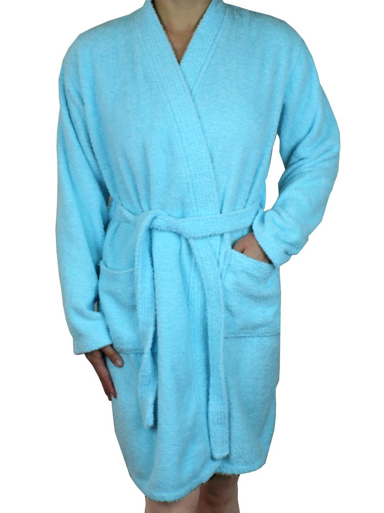 Women's Short Terry Cloth Long Sleeve Robe