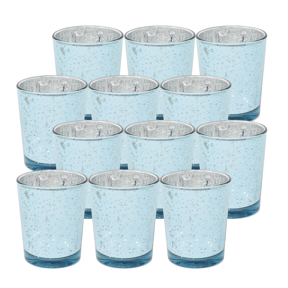 Mercury Glass Votive Tealight Candle Holders - Set of 12