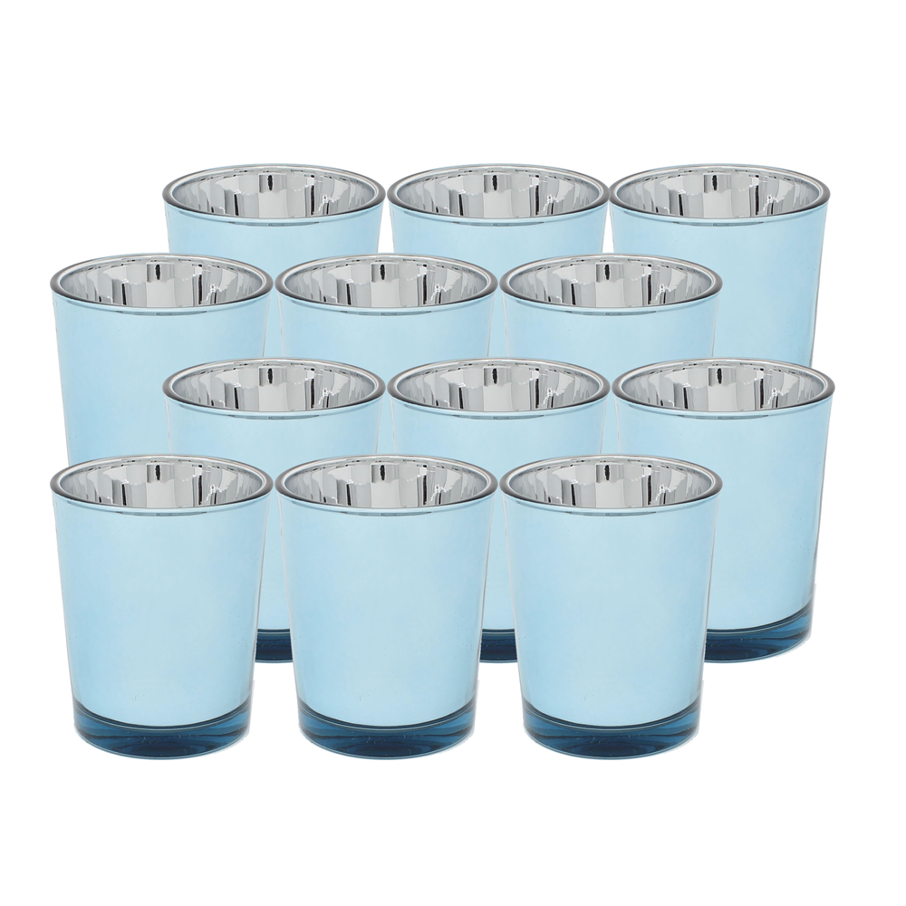 Ms Lovely Metallic Glass Votive Tealight Candle Holders - Set of 12