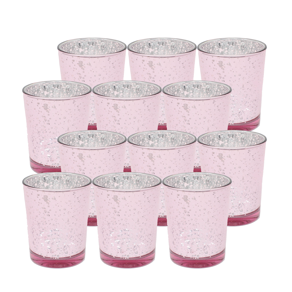 Mercury Glass Votive Tealight Candle Holders - Set of 12
