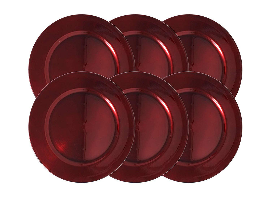 Metallic Foil Charger Plates - Set of 6 - Made of Thick Plastic