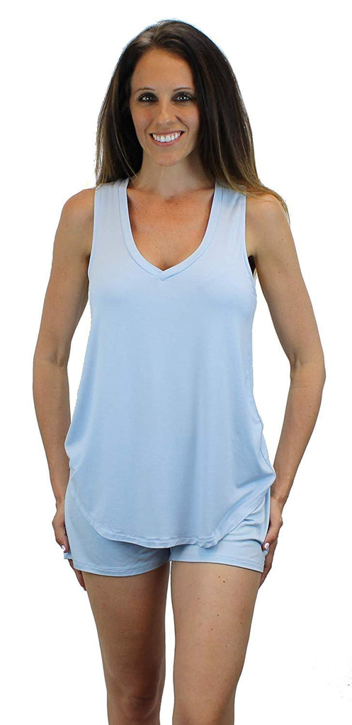 Ms Lovely Women's Sleepwear V-Neck Tank and Shorts Pajama and Loungewear Set