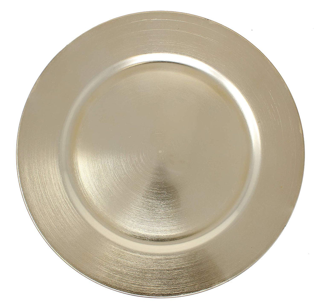 Metallic Foil Charger Plates - Set of 6 - Made of Thick Plastic