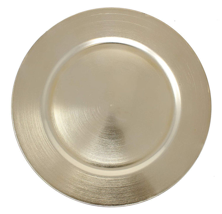 Metallic Foil Charger Plates - Set of 6 - Made of Thick Plastic