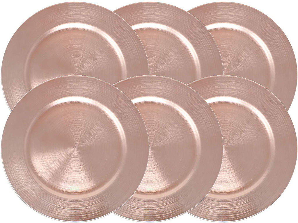 Metallic Foil Charger Plates - Set of 6 - Made of Thick Plastic