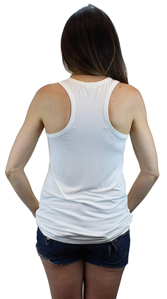 Ms Lovely Women's Soft Scoop Neck Racerback Tank Top Loose and Long Length Shirt