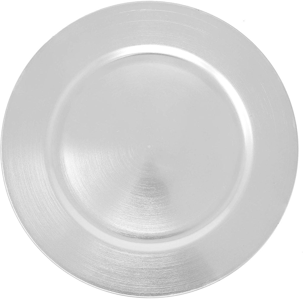 Metallic Foil Charger Plates - Set of 6 - Made of Thick Plastic