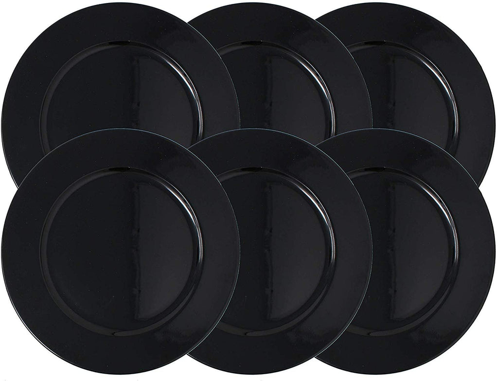 Metallic Foil Charger Plates - Set of 6 - Made of Thick Plastic
