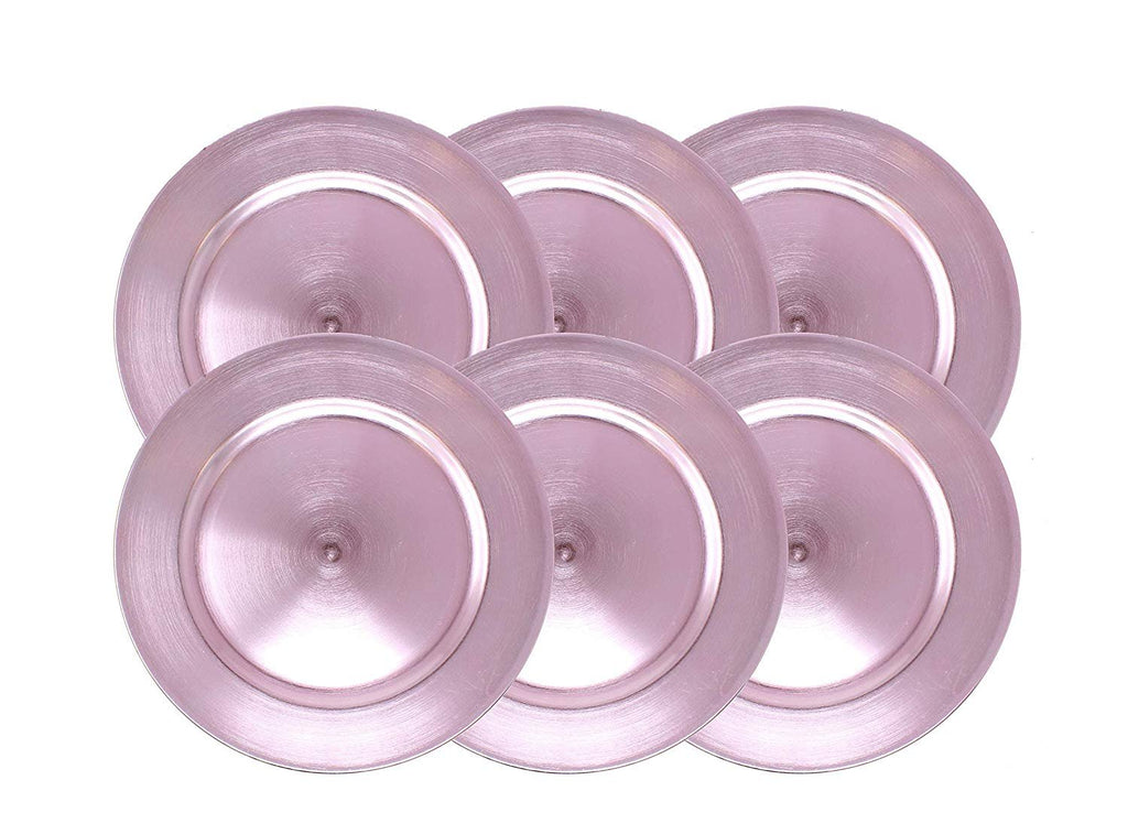 Metallic Foil Charger Plates - Set of 6 - Made of Thick Plastic