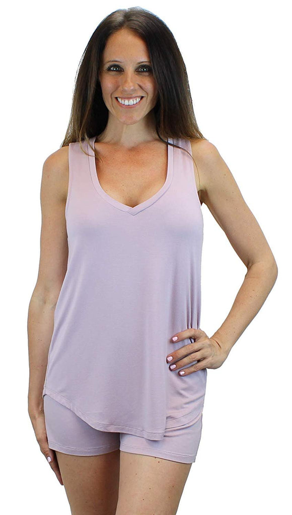 Ms Lovely Women's Sleepwear V-Neck Tank and Shorts Pajama and Loungewear Set
