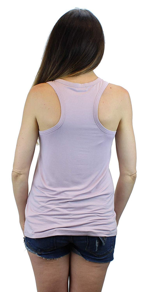 Ms Lovely Women's Soft Scoop Neck Racerback Tank Top Loose and Long Length Shirt