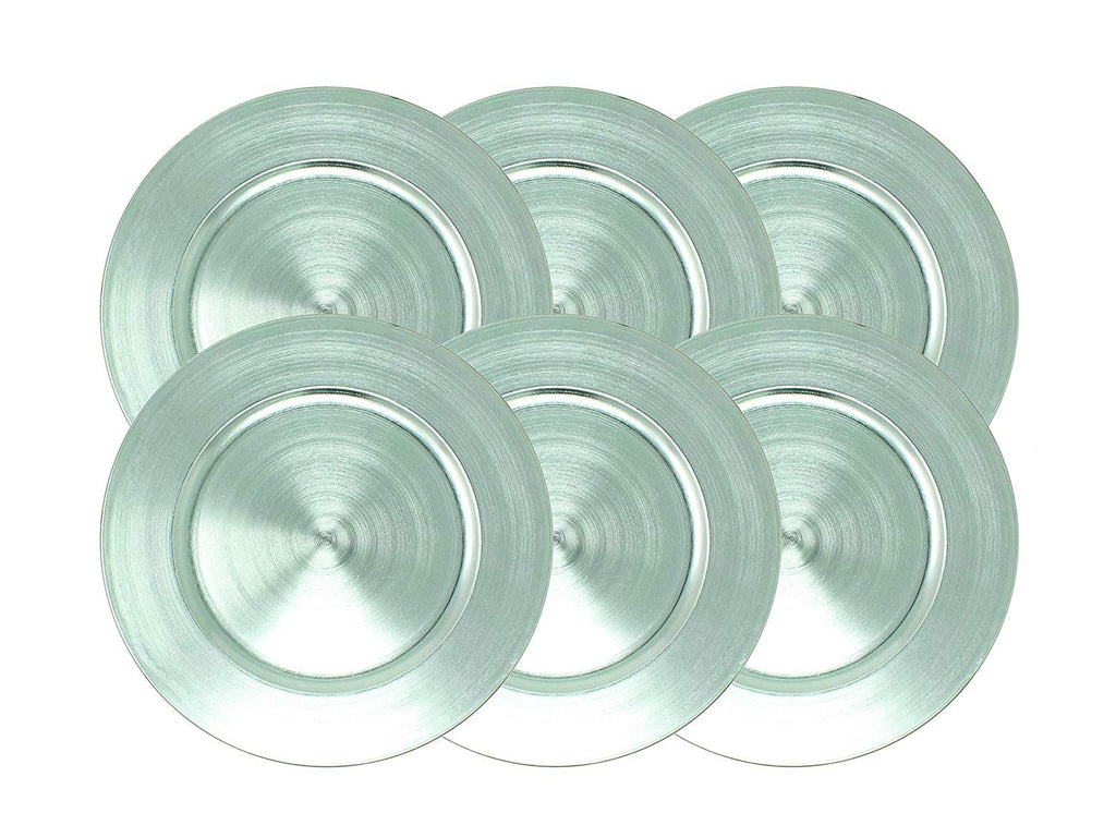 Ms Lovely Metallic Foil Charger Plates - Set of 6 - Made of Thick Plastic - Dark Purple