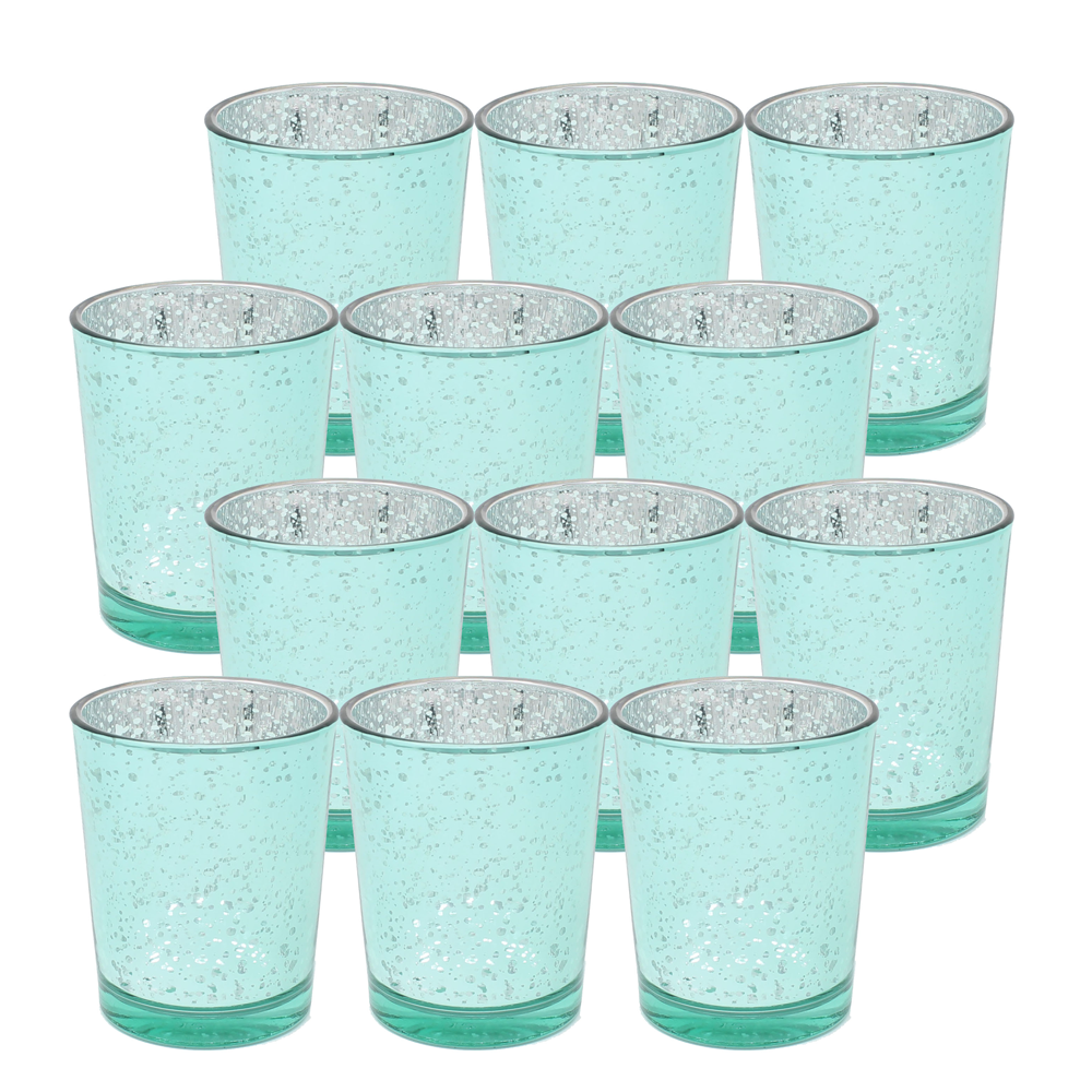 Mercury Glass Votive Tealight Candle Holders - Set of 12
