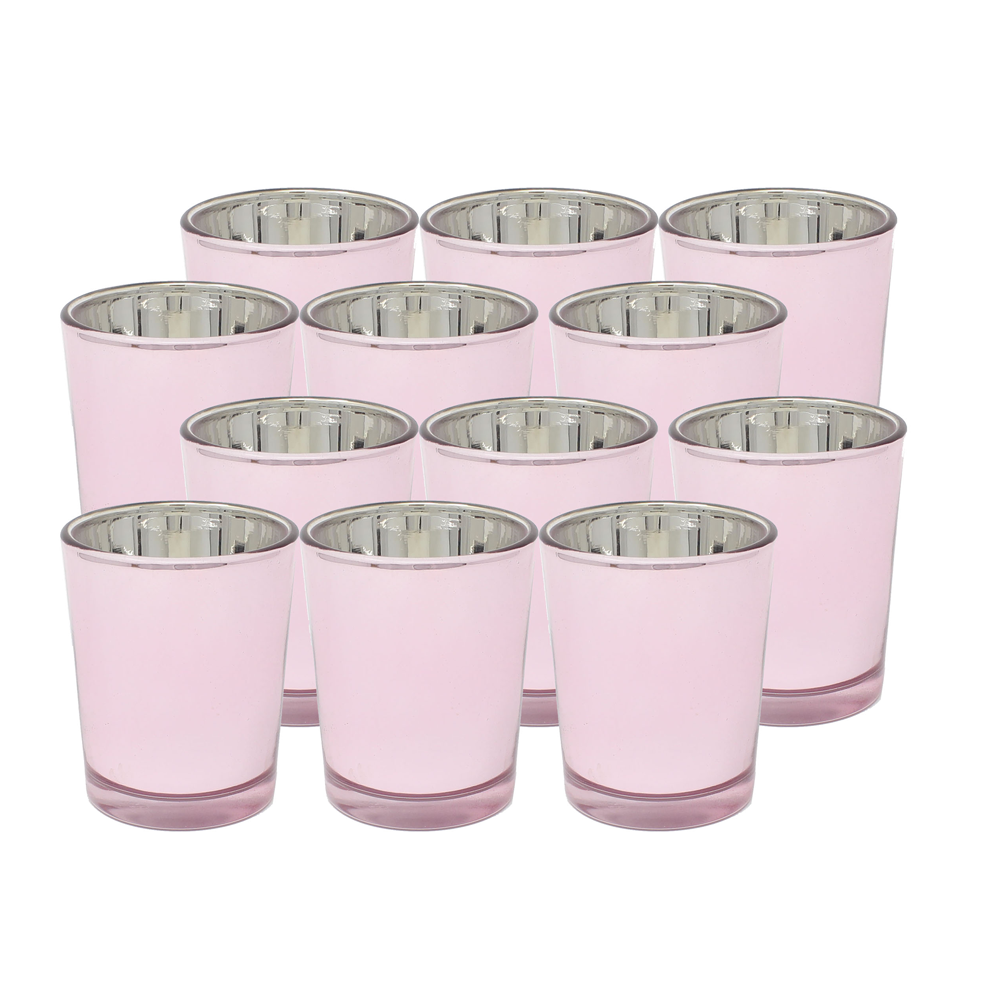 Ms Lovely Metallic Glass Votive Tealight Candle Holders - Set of 12