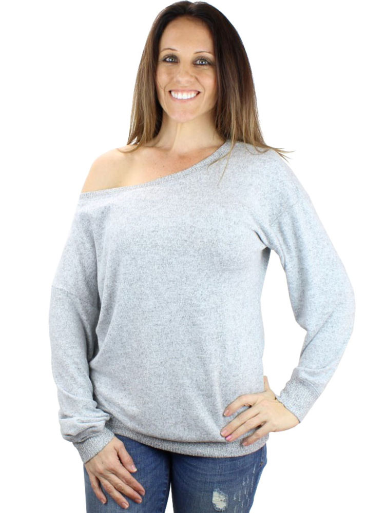 Ultra Soft Off-shoulder Sweatshirt/Sweater