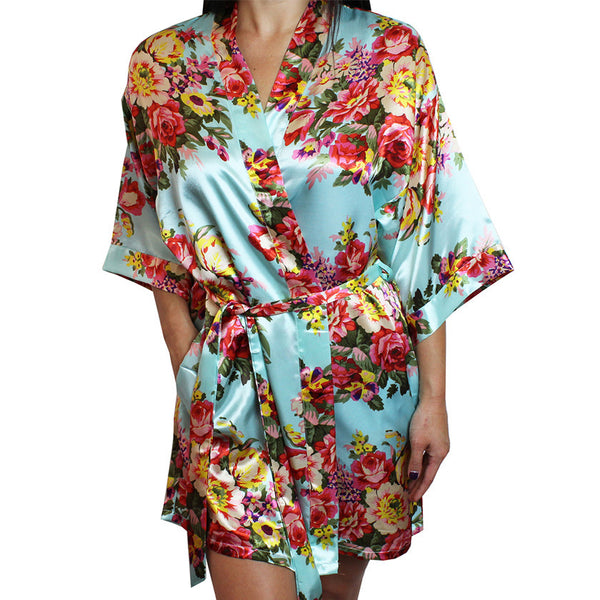 Floral Satin Robe